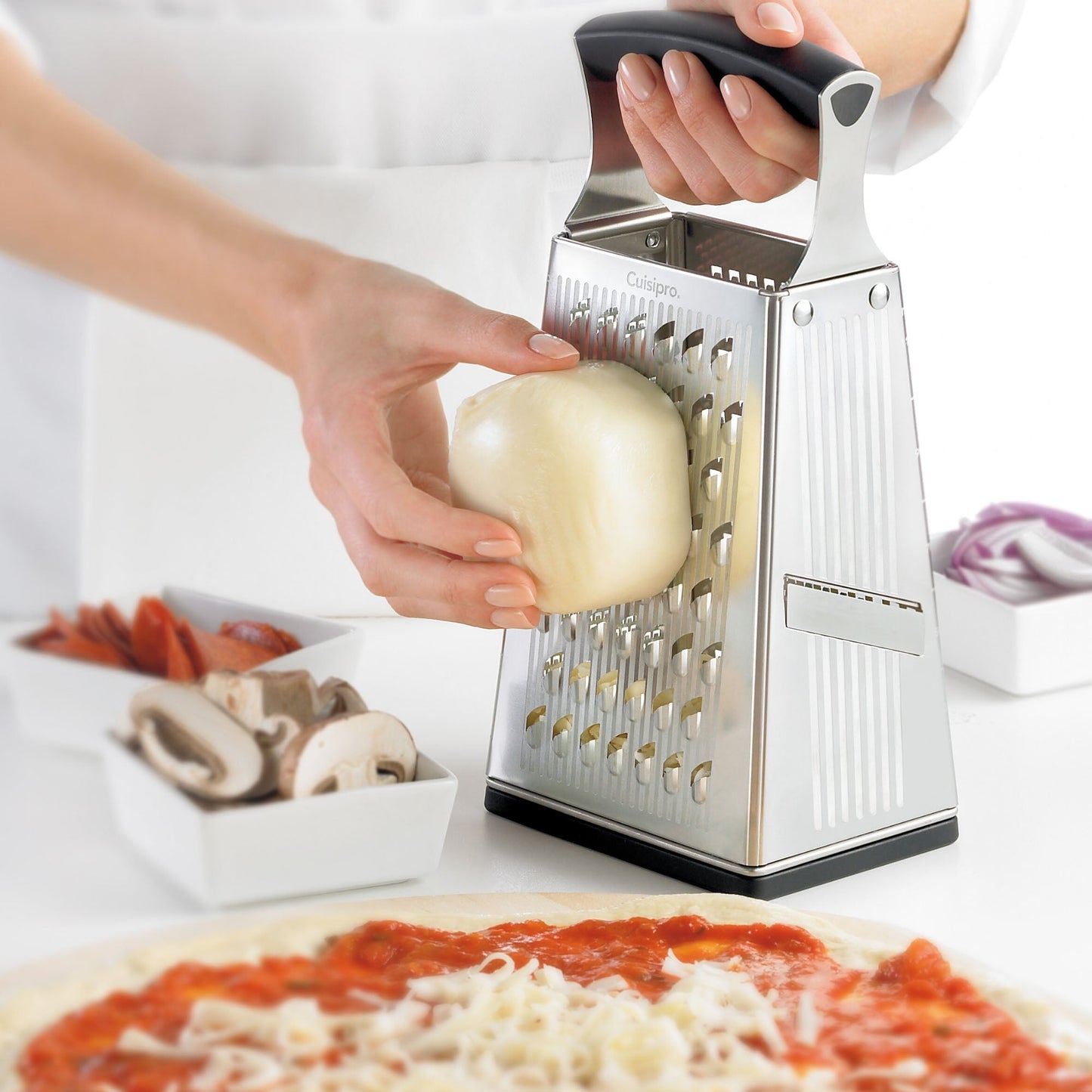 Cuisipro 4 Sided Box Grater with Soft Touch Handle, 9.5", Stainless Steel - 746850