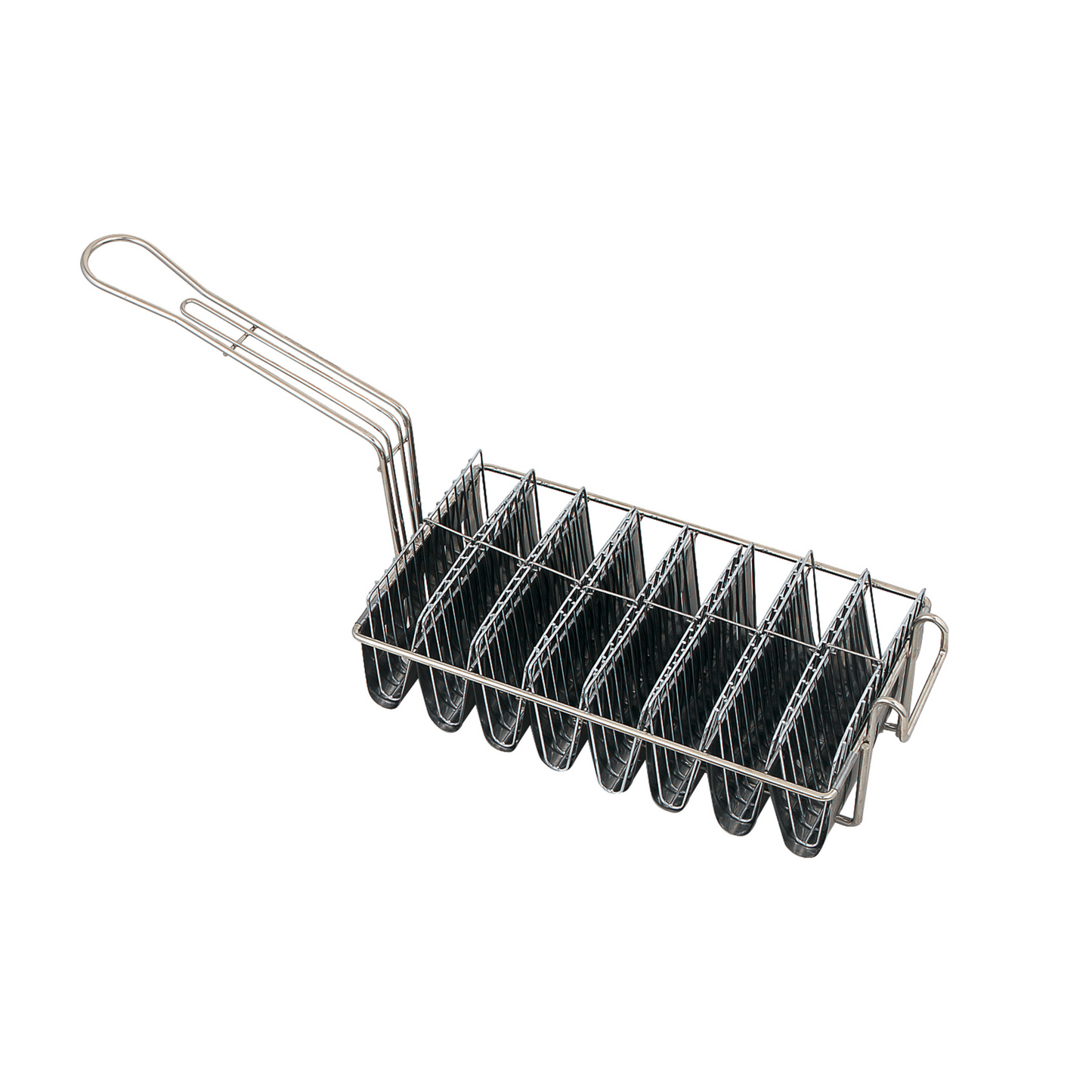 Browne Taco Fryer Basket, 8 Slot, 12" x 6.5" x 3" - 79218