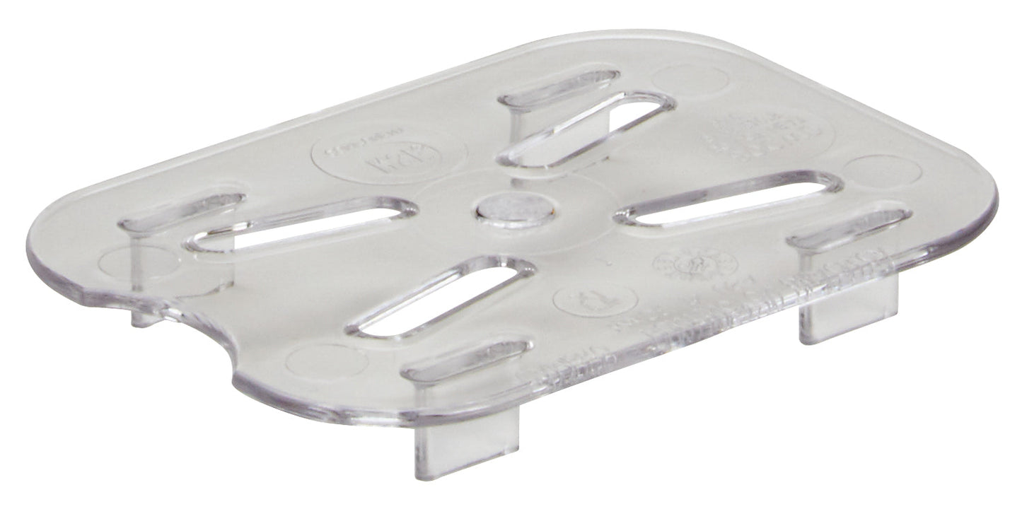 Cambro Camwear Food Pan Drain Shelf, 1/8 Size, Clear - 80CWD135