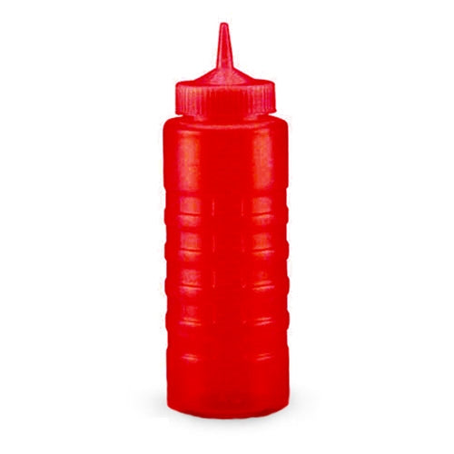 Vollrath Traex Wide Mouth Squeeze Bottle, 32 oz, Red (12-pack) - 4932-02