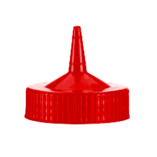 Vollrath Traex Squeeze Bottle Replacement Single Tip Lid, Red (12-pack) - 4913-02