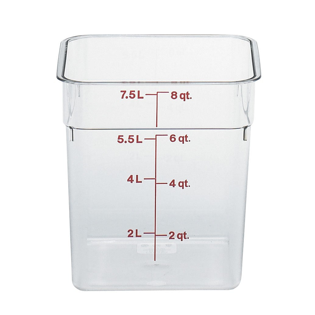 Cambro CamSquare Food Storage Container, 8 qt, Clear - 8SFSCW135