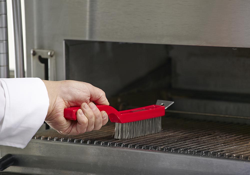 Brosse à barbecue Chef Master, poils en acier inoxydable, manche en plastique