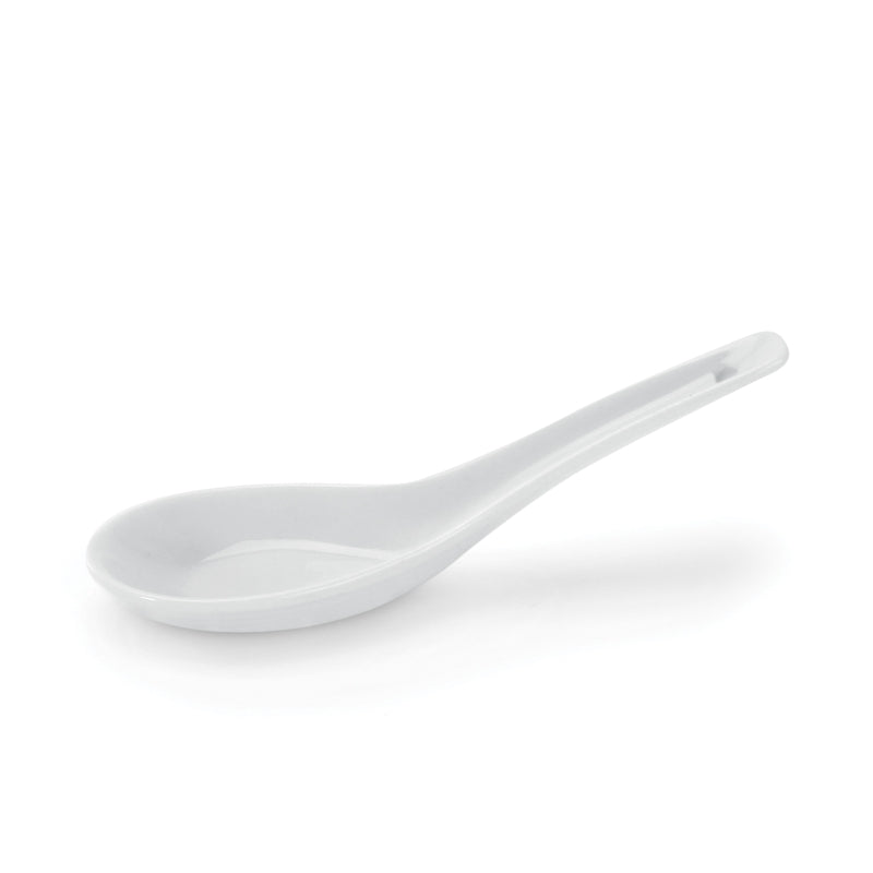 BIA Asian Collection Lotus Soup Spoon, 5.4", White Porcelain - 905422WH