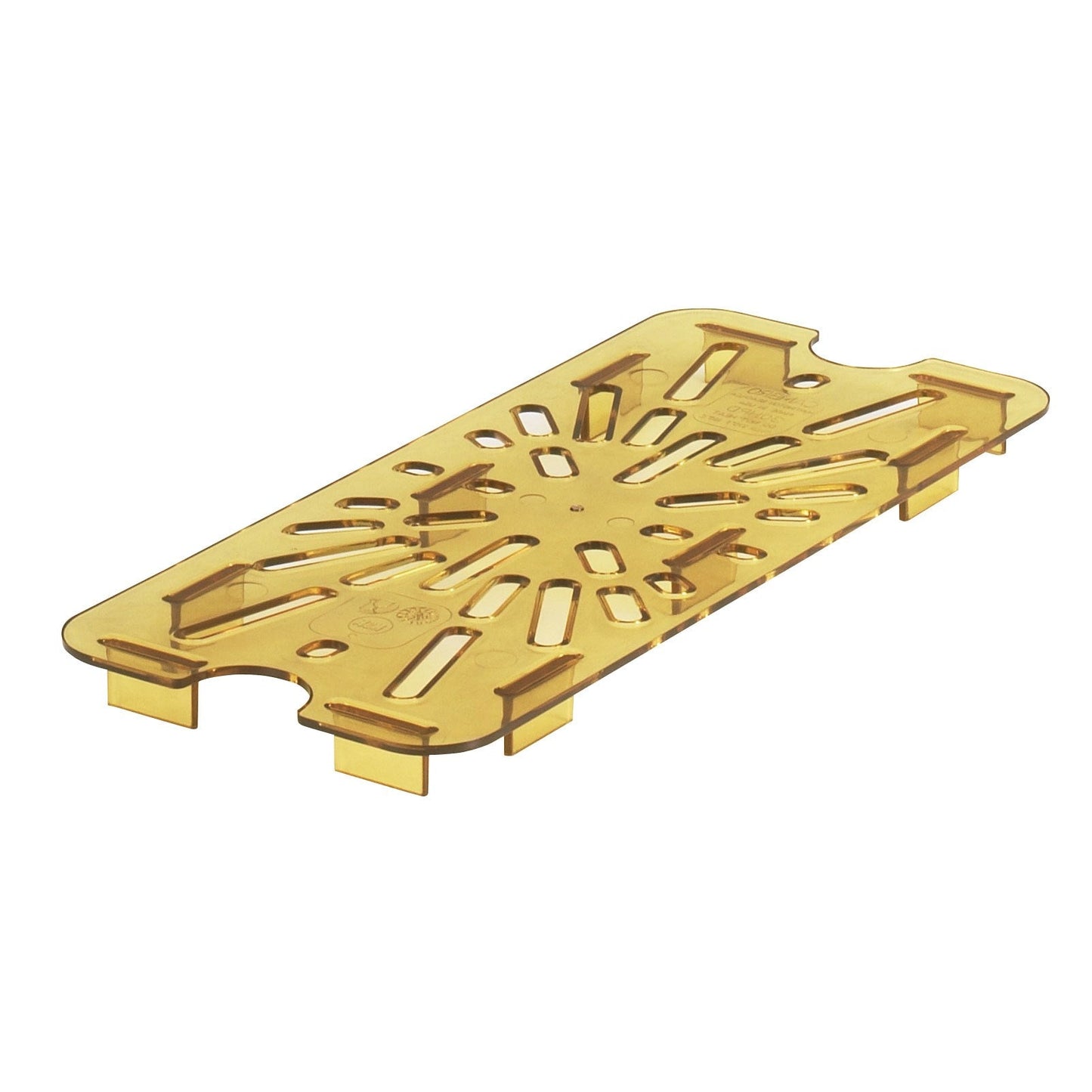 Cambro High Heat Food Pan Drain Shelf, 1/9 Size, Amber - 90HPD150