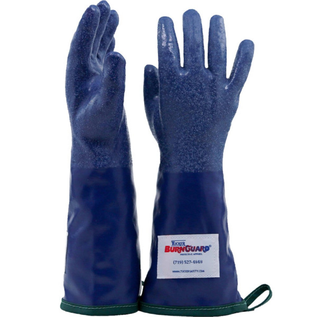 Tucker Safety SteamGlove Utility Glove, 14", Medium, Nitrile/Blue (1 pair) - 92143