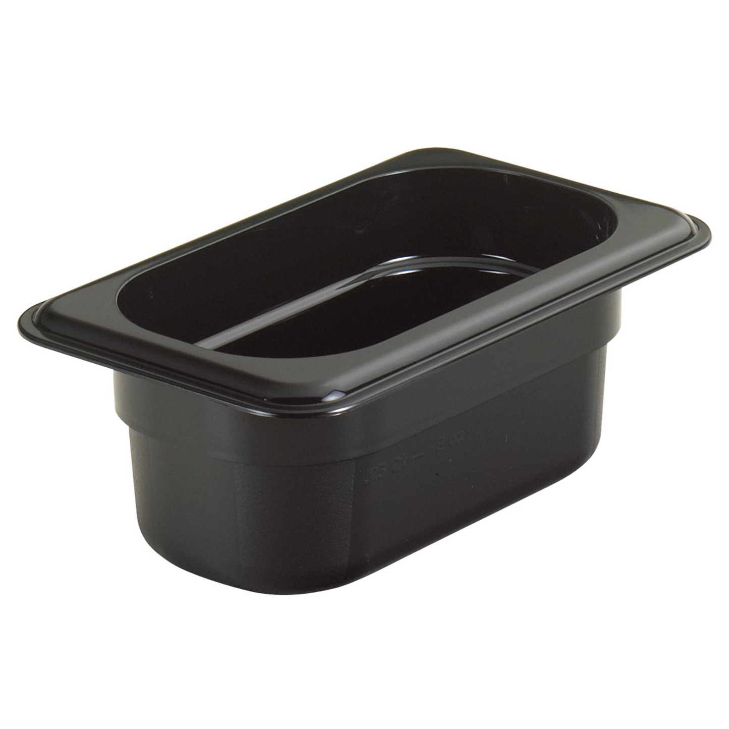 Cambro | Bac gastronome Camwear de taille 1/9, 2,5" de profondeur, noir