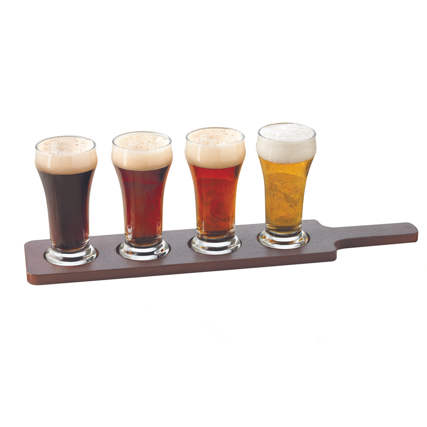 Libbey Tasting Flight Paddle, 4 Compartment, Wood (12-pack) - 96381