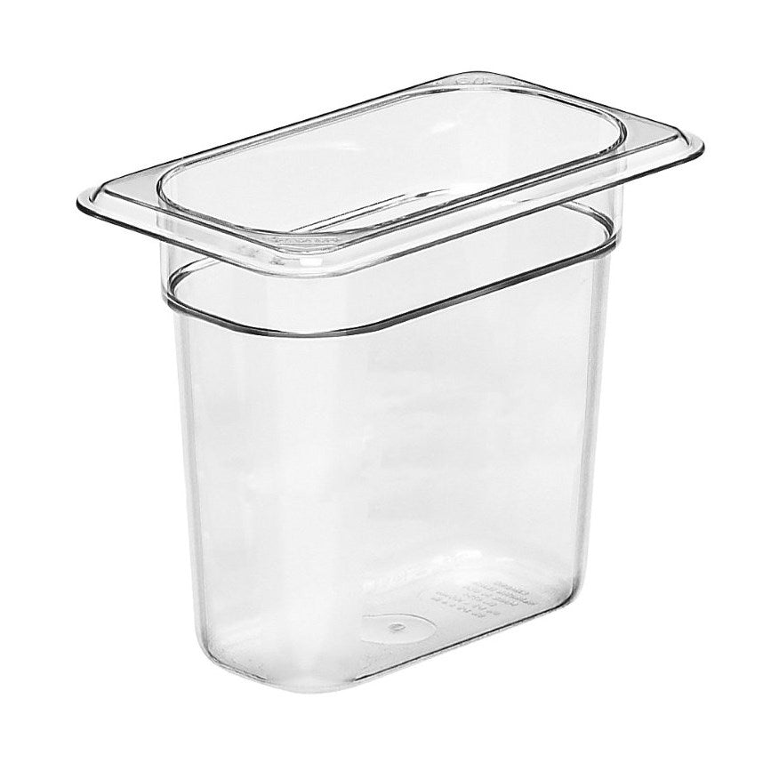 Cambro Camwear 1/9 Size Food Pan, 6" Deep, Clear - 96PCW135