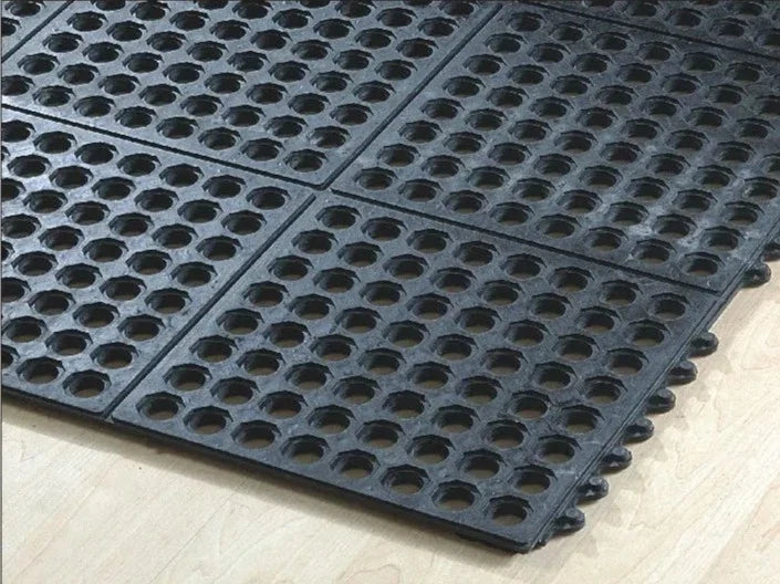 Happy Mat Anti Fatigue Interlocking Drainage Mat, 36" x 36", Black - AFD3636BN
