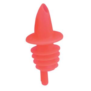 Spill-Stop Plastic Pourer, 350 Series, Free Flow, Fluorescent Red (12-pack) - 350-03
