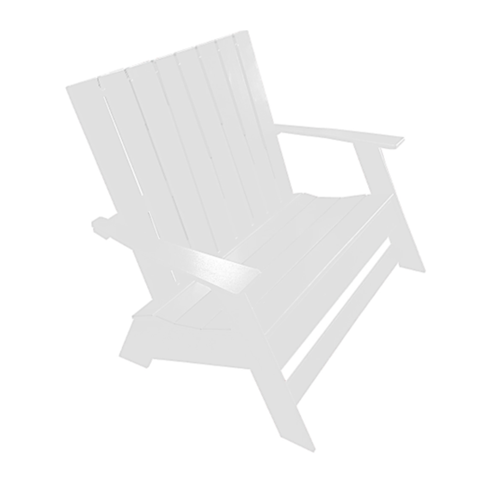 Beaver Springs Modern Adirondack Bench, White - BSMABWHITE