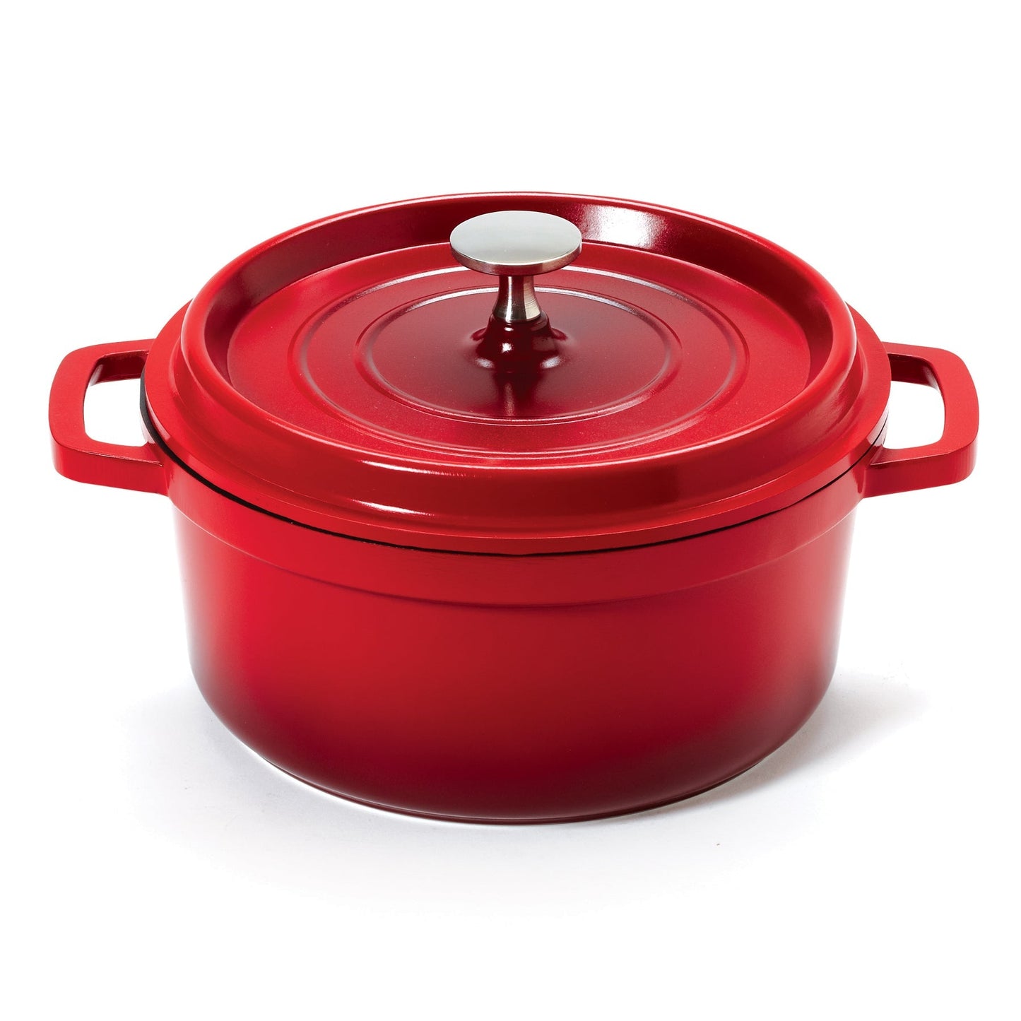 G.E.T. | Cocotte ronde Heiss, 2,5 pintes, fonte d’aluminium, rouge
