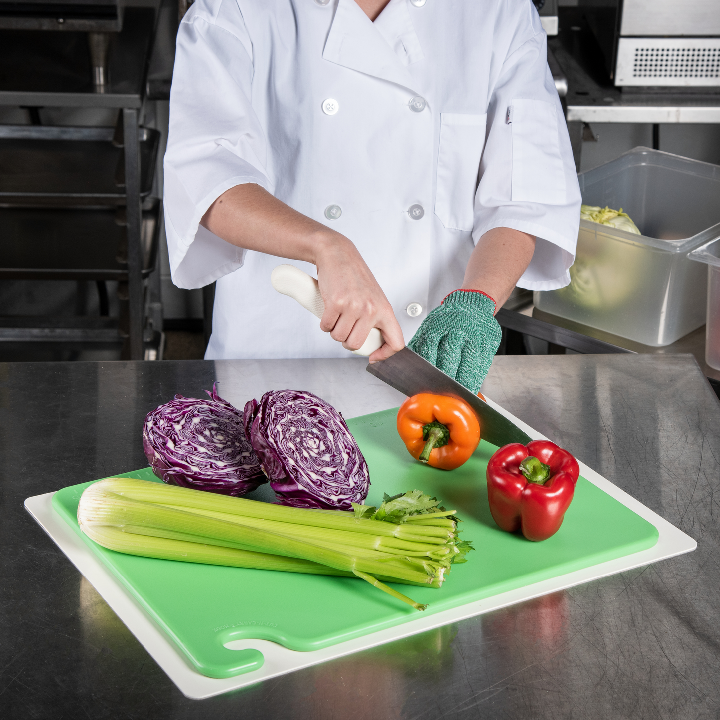 San Jamar | Planche à découper Cut-N-Carry, 15 » x 20 » x 1/2 », blanc