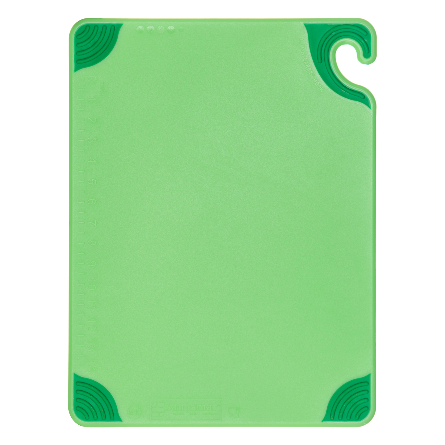 San Jamar Saf-T-Grip Coloured Cutting Board, 15" x 20" x 1/2", Green - CBG152012GN