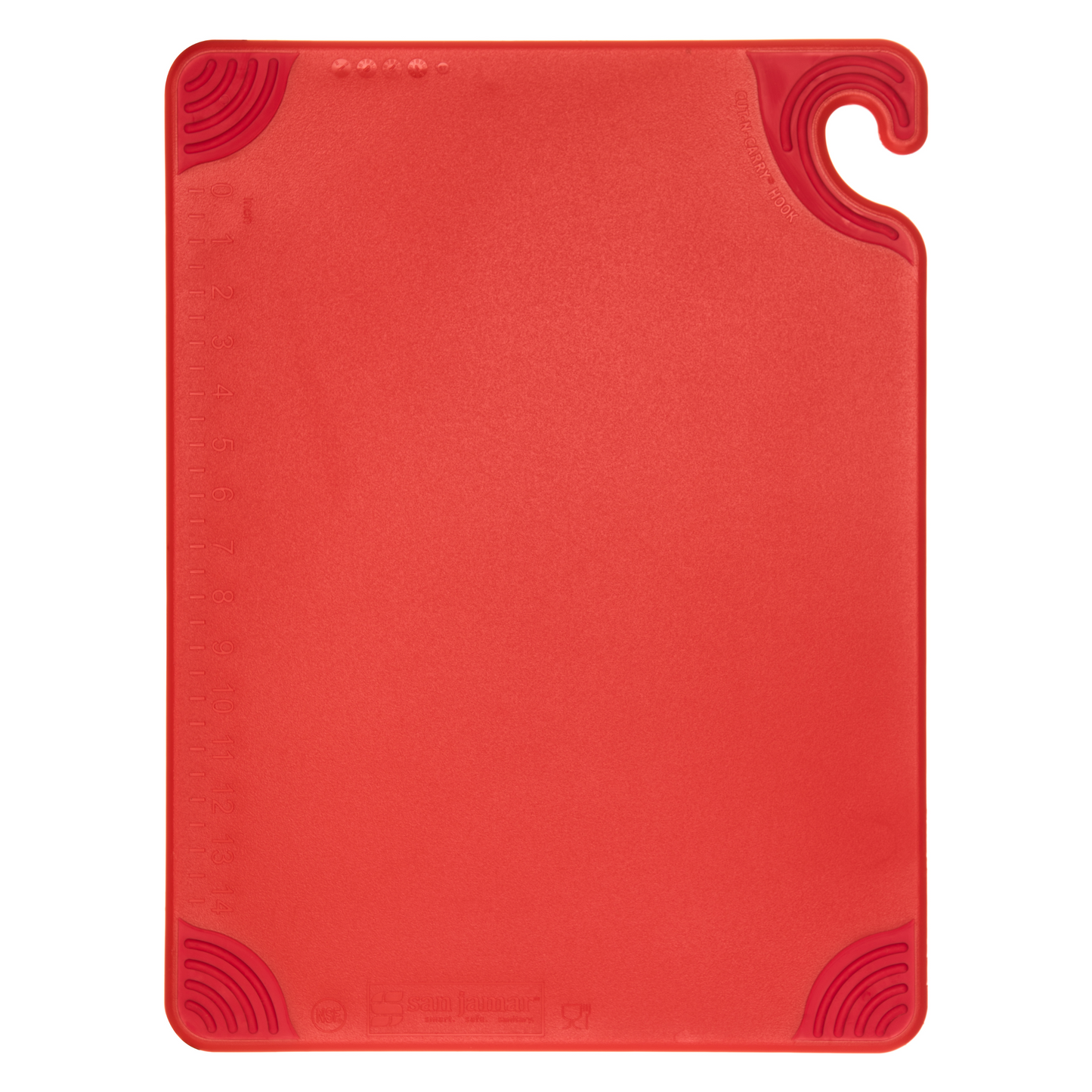San Jamar Saf-T-Grip Coloured Cutting Board, 15" x 20" x 1/2", Red - CBG152012RD