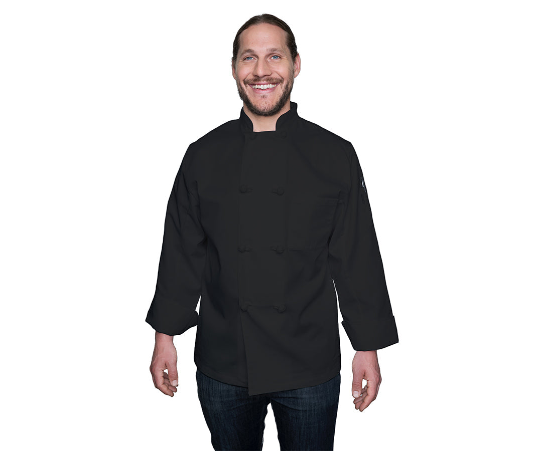 Blackwood Basic Long Sleeve Chef Jacket, 2XLarge, Poly Cotton Twill, Black, FINAL SALE - CJ01(BLK-2XL)
