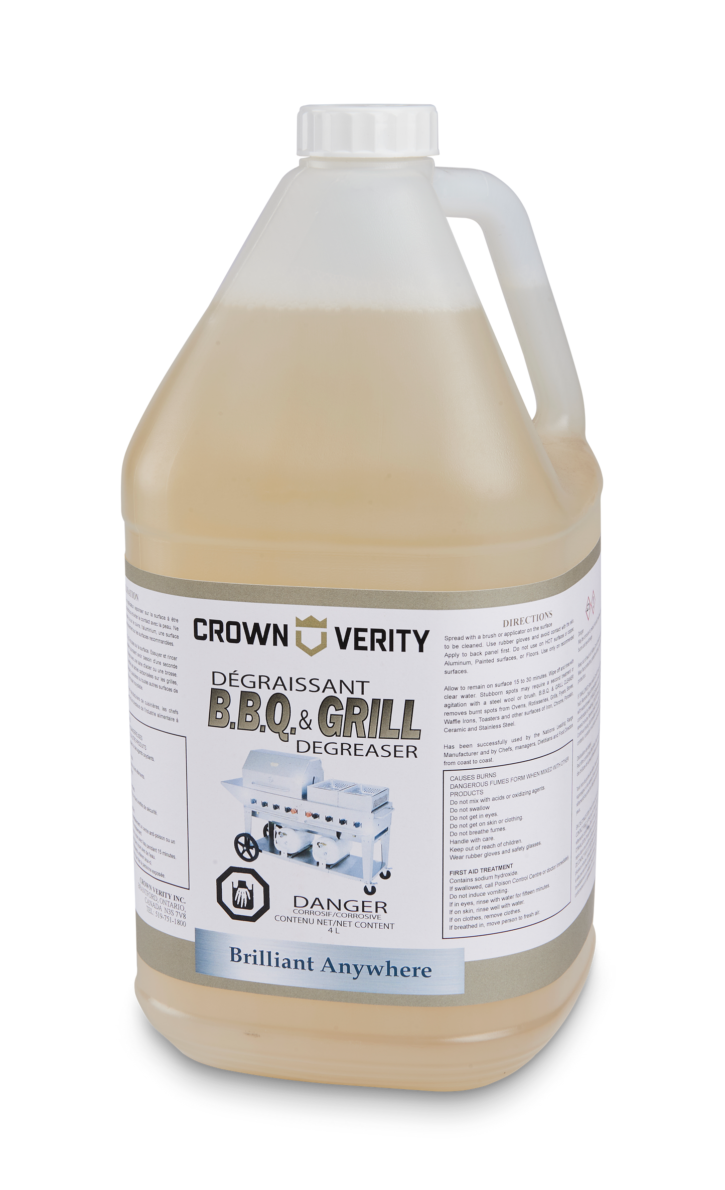 Crown Verity | Nettoyant dégraissant pour barbecue et gril EZ-Clean, 4 L
