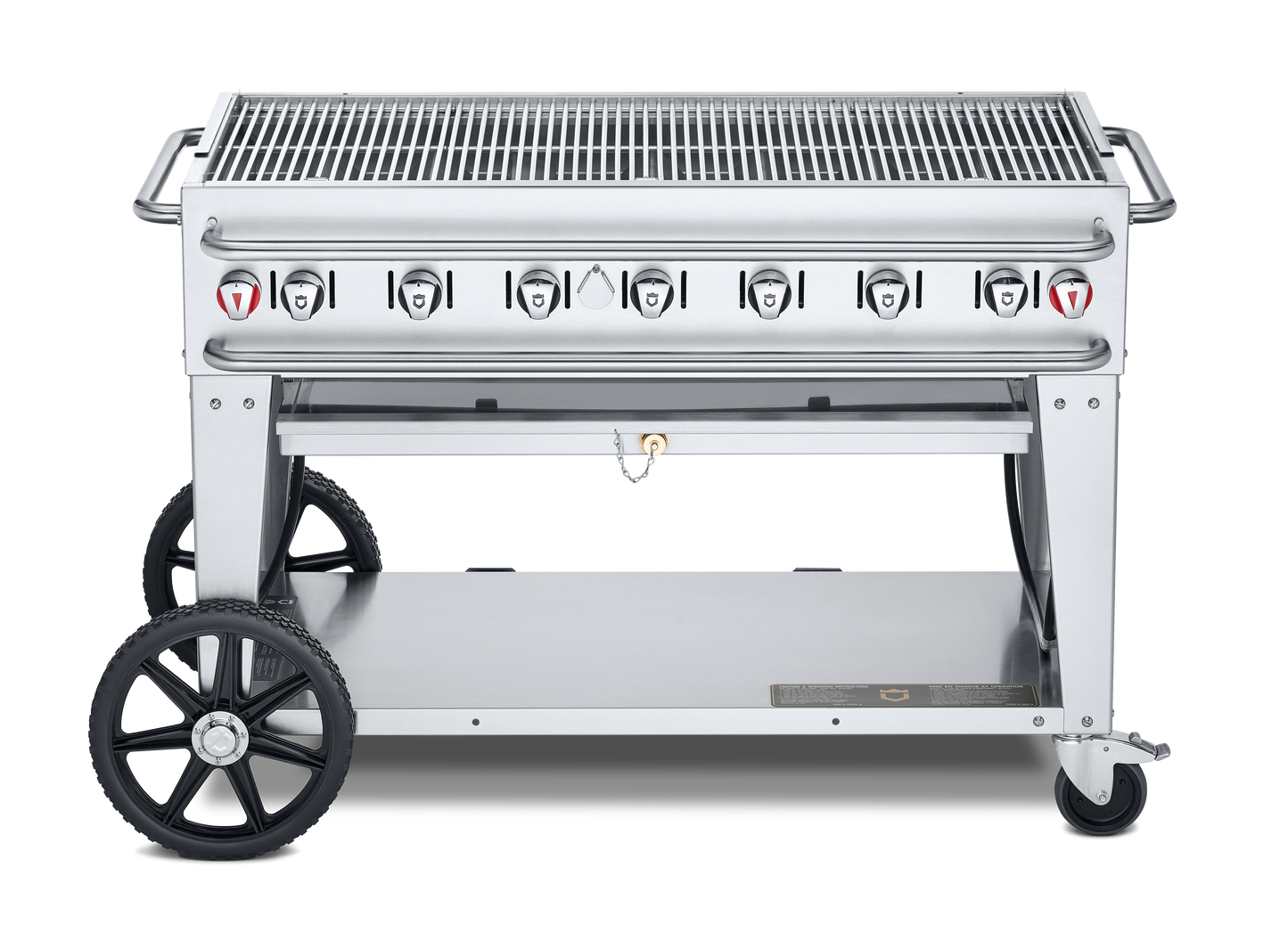 Crown Verity Pro Series Rental 48" Gas Grill with Crash Bars, Propane/20 & 30 lb Tanks - CV-RCB-48