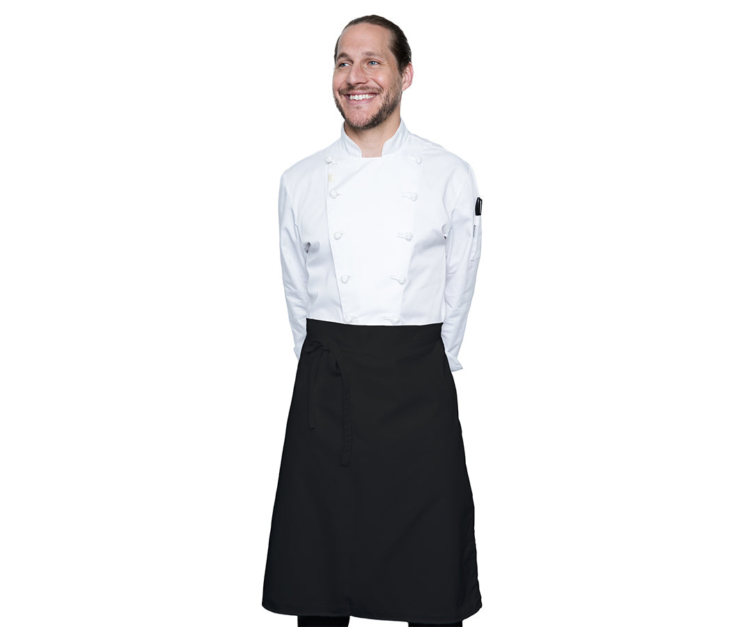 Blackwood Mid Length Four-Way Apron, 28", Poly Cotton Twill, White, FINAL SALE - CW15(WHT)