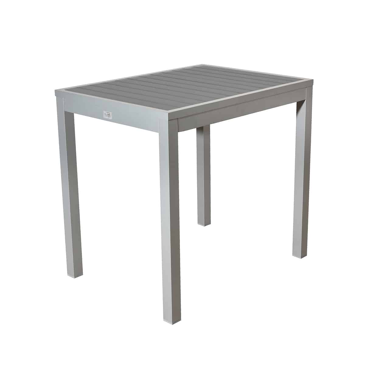 BUM Furniture Marco Polywood Aluminum Dining Height Table, 32" x 24", Silver/Grey - DT516-23Q-GS