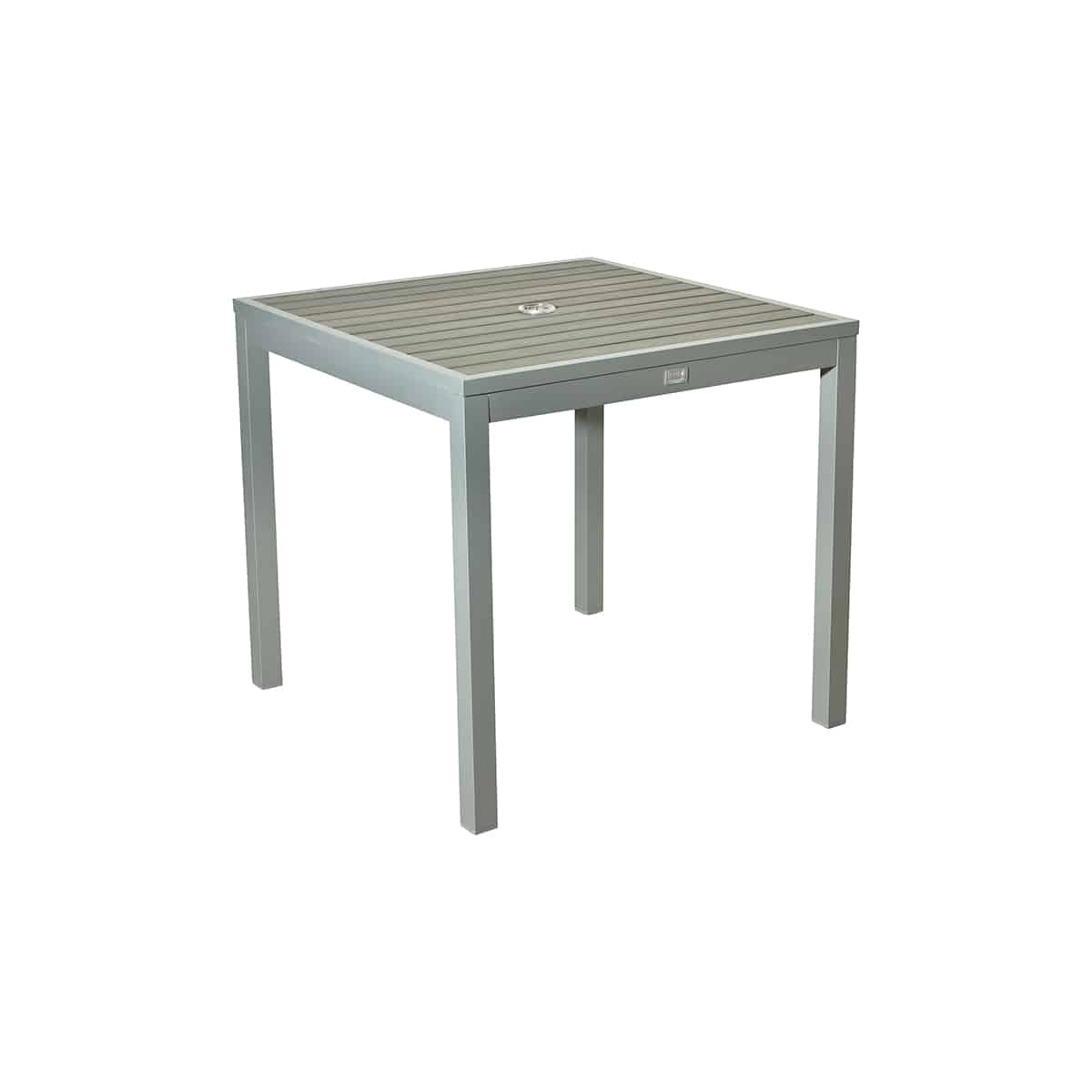 BUM Furniture Marco Polywood Aluminum Dining Height Table, 32" x 32", Silver/Grey - DT516-32S-GS
