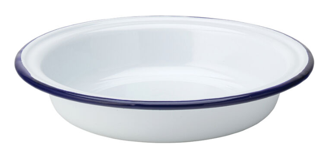 Eagle Enamel Pie Plate, 7.25", White/Blue (6-pack) - F50010