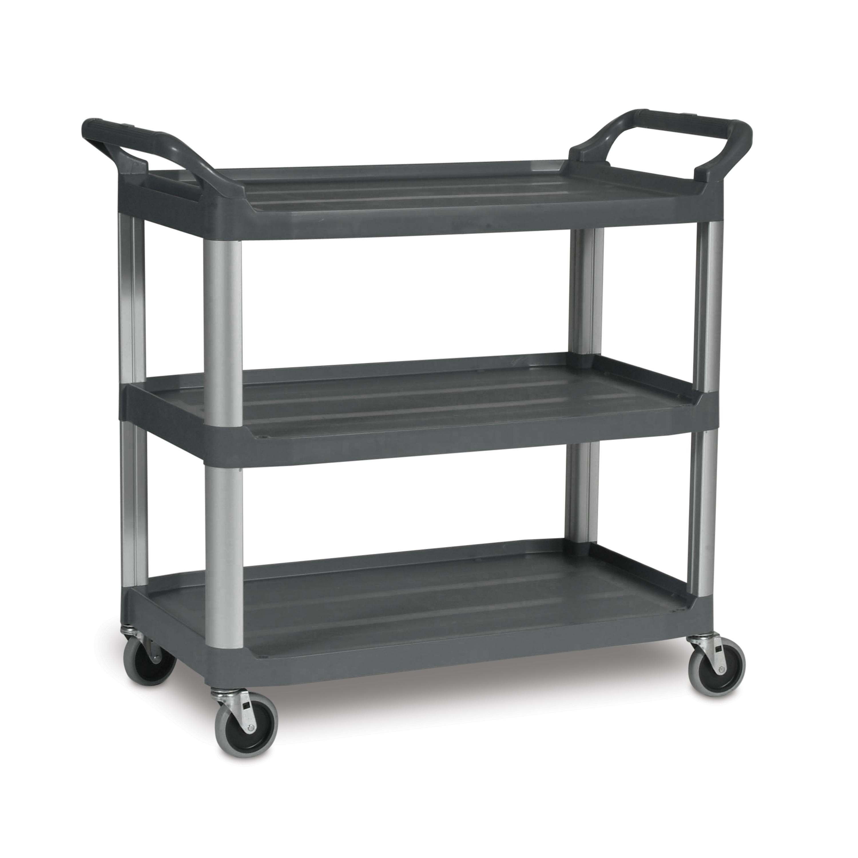 Rubbermaid Xtra 3 Shelf Utility Cart, 300 lb, Grey - FG409100GRAY Rubbermaid Xtra 3 Shelf Utility Cart, 300 lb, Grey - FG409100GRAY