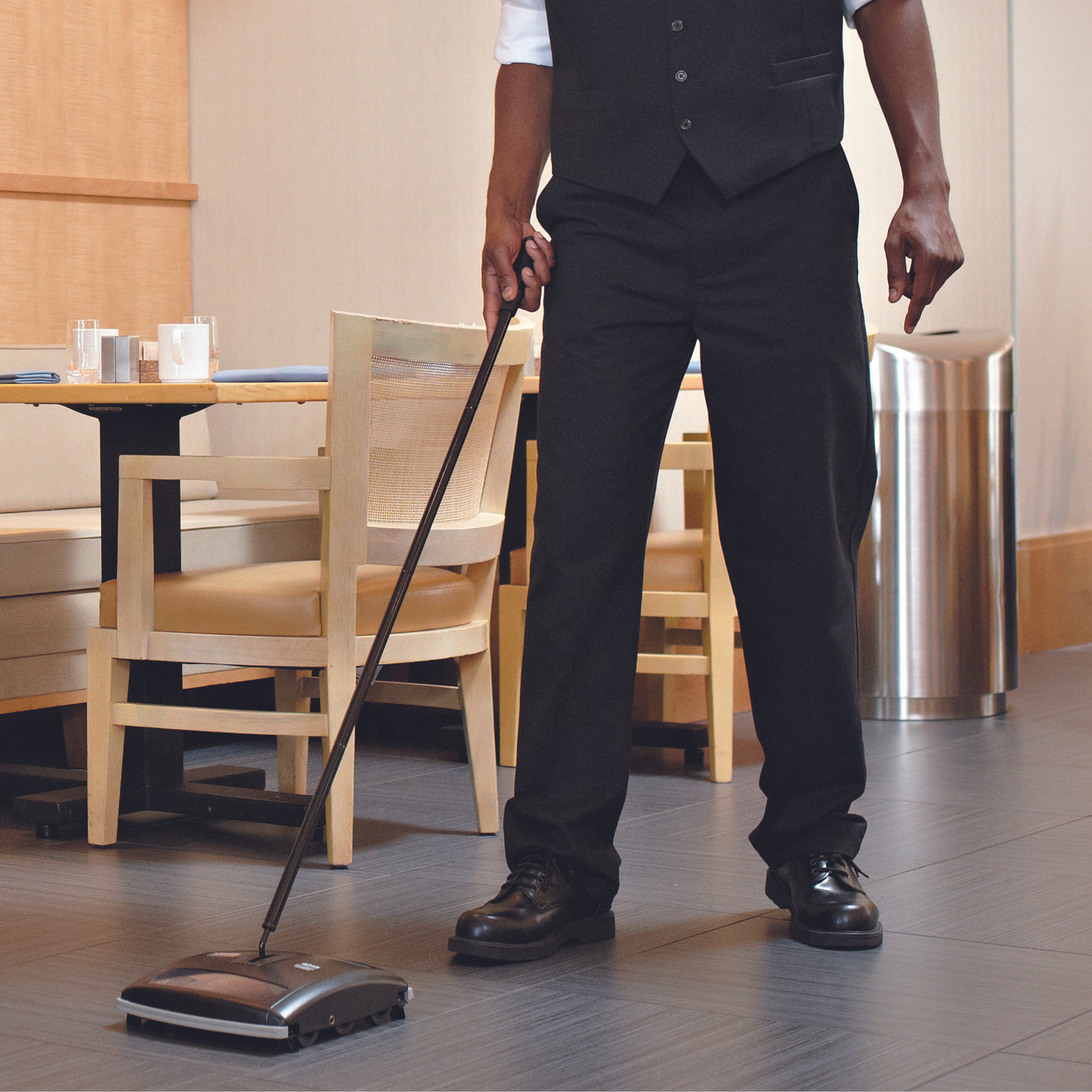 Rubbermaid Dual Action Brushless Mechanical Sweeper, Black, FINAL SALE - FG421588BLA