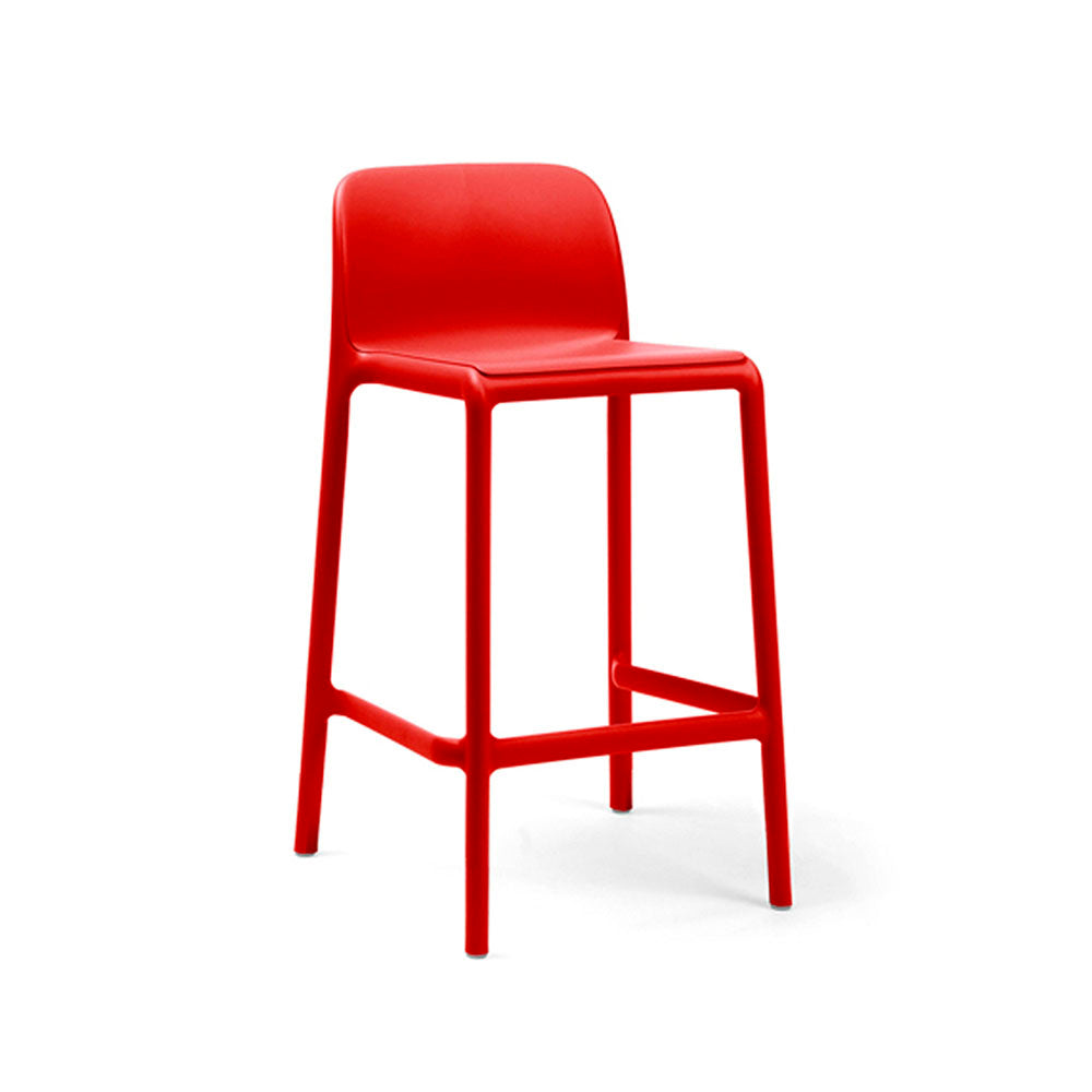 NARDI | Faro Tabouret à hauteur de comptoir, Rosso (paquet de 4)