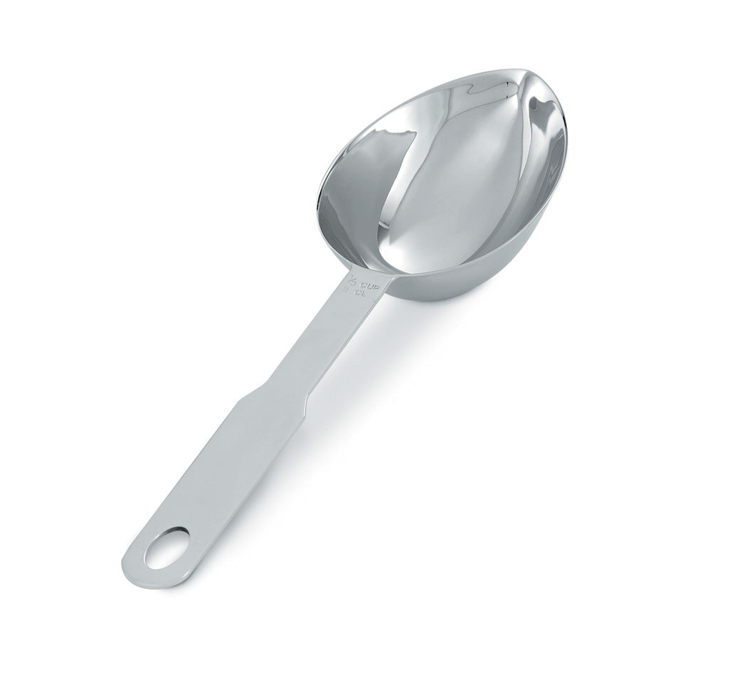 Vollrath Oval Measuring Scoop, 1/3 cup, Stainless Steel - 47057