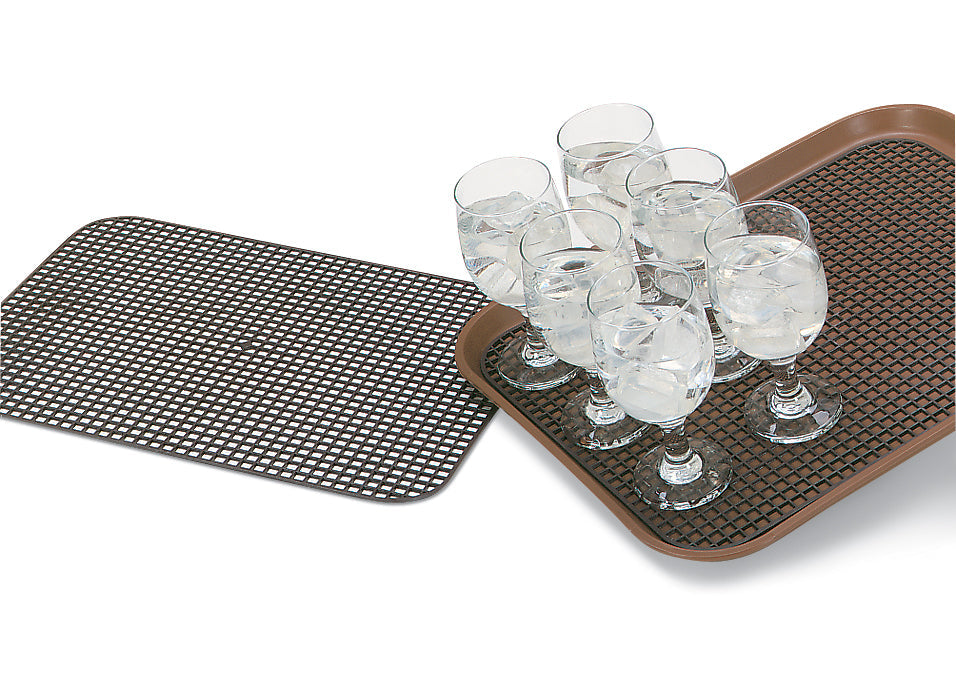 Vollrath Rectangular Antiskid Mat for Serving Trays, 12.5" X 16", Brown - 1612