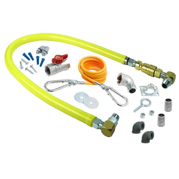 T&S | Trousse de tuyau de gaz Safe-T-Link, maillon pivotant, 3/4 » NPT x 48 »
