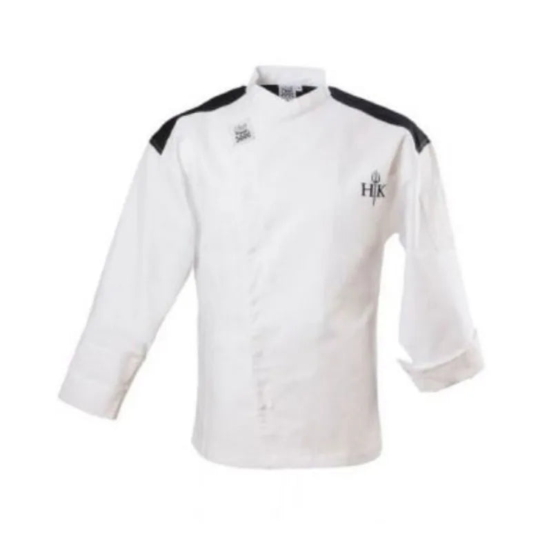 Chef Revival Long Sleeve Chef Jacket with Black Yoke, Chef-tex material, Large, White, FINAL SALE - J027-L