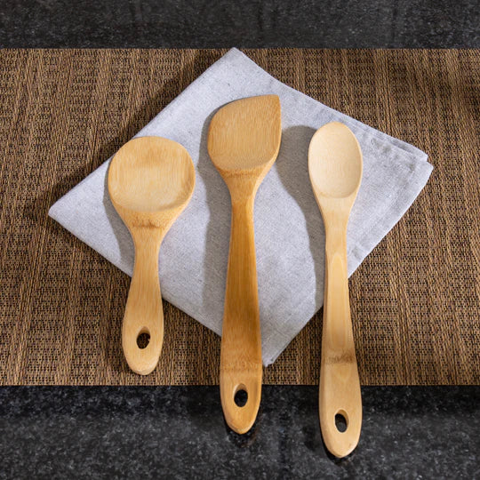 Joyce Chen Stir Fry Utensil Set, 3 Pieces, Bamboo - J33-2018