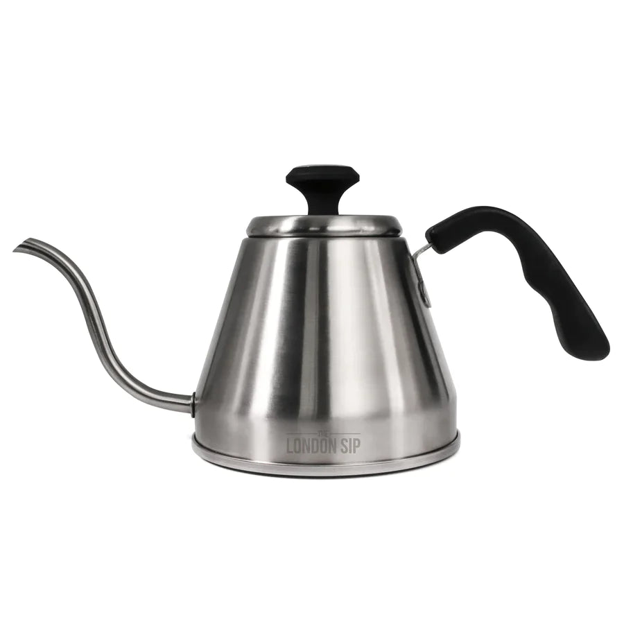 London Sip Gooseneck Kettle with Thermometer, cups, Stainless