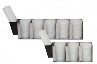 San Jamar Adjustable Lid Organizer, 3 Stacks, Straw Caddy, Stainless Steel - L1014