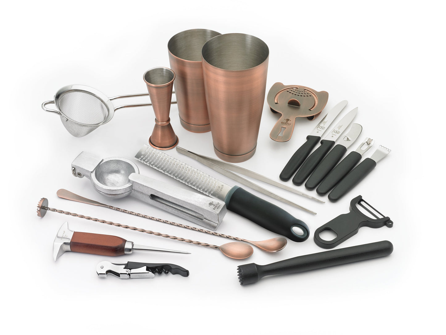 Mercer Barfly 18 Piece Deluxe Bar Set, Antique Copper Finish - M37102ACP