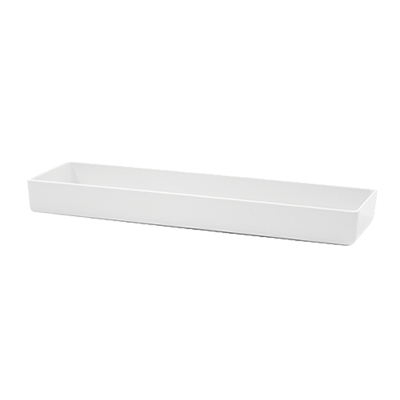 TableCraft Rectangular Straight Sided Melamine Bowl, 1.25 qt, White, FINAL SALE - M4007WH