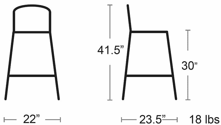 BUM Furniture Marco Polywood Bar Stool, Anthracite/Grey (4-pack) - 517B-PW-GA