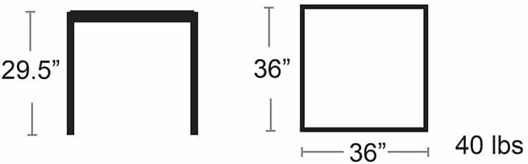 BUM Furniture Marco Polywood Aluminum Dining Height Table, 36" x 36", Silver/Teak - DT516-36S-TS