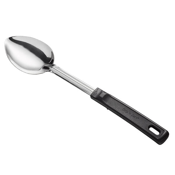 Vollrath Grip N Serve Solid Basting Spoon, Stainless Steel/Black Handle - 46945