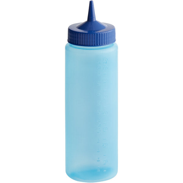 Vollrath Traex Wide Mouth, Single Tip Squeeze Bottle, 24 oz, Blue - 4924C-44