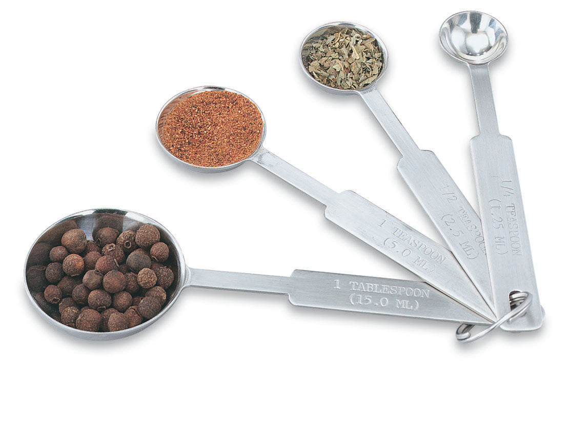 Vollrath | 4 Piece Measuring Spoon Set, Stainless Steel - ChefEquipment.com