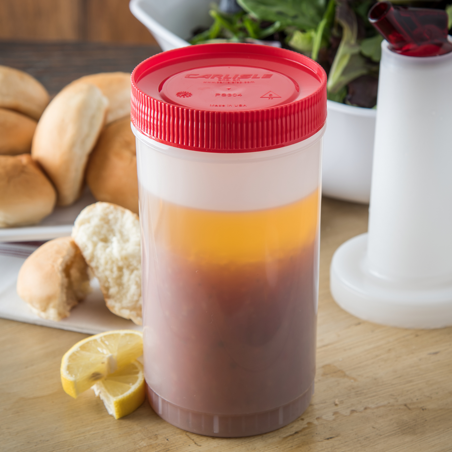 Carlisle Stor N' Pour Container and Cap, 32 oz, Assorted Colours - PS602N ASSORTED