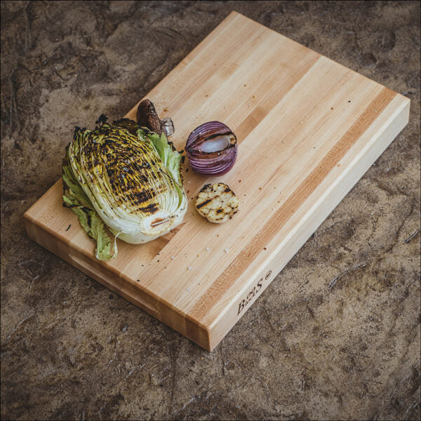 John Boos Reversible Cutting Board, 18" x 12" x 2 1/4", Edge Grain Maple - RA01