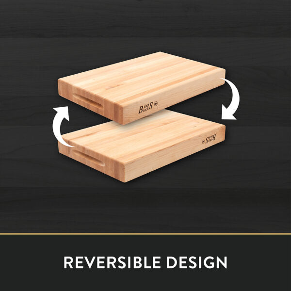 John Boos Reversible Cutting Board, 24" x 18" x 2 1/4", Edge Grain Maple - RA03