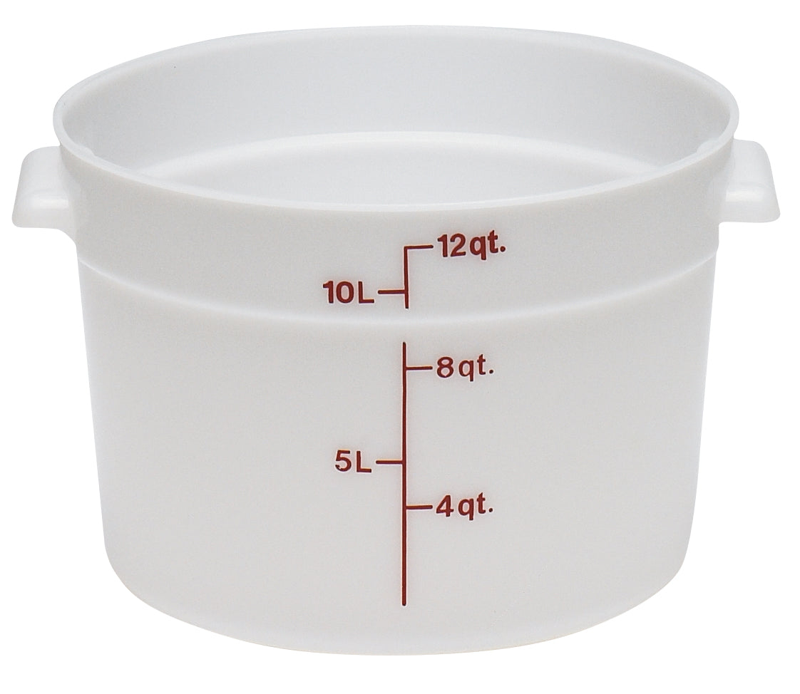 Cambro Poly Round Food Storage Container, 12 qt, White - RFS12148
