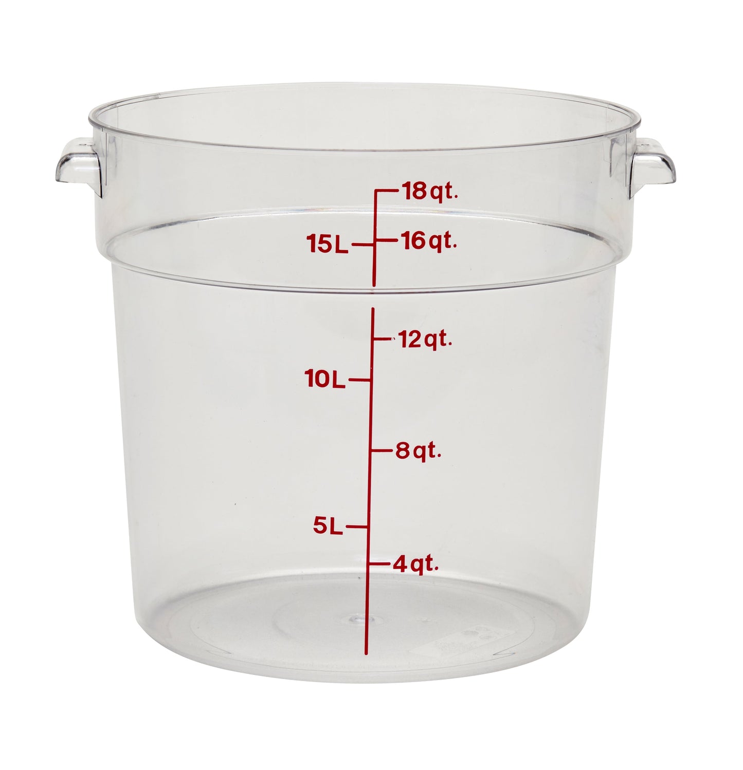 Cambro | Récipient rond de rangement pour aliments Camwear, 18 pintes, transparent