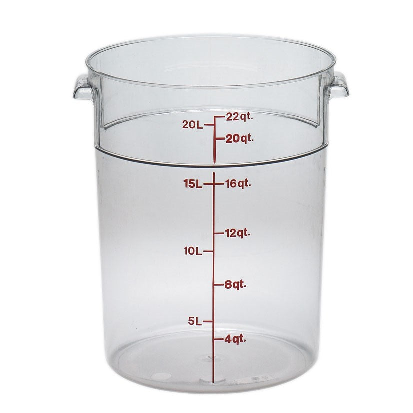 Cambro | Récipient rond de rangement pour aliments Camwear, 22 pintes, transparent